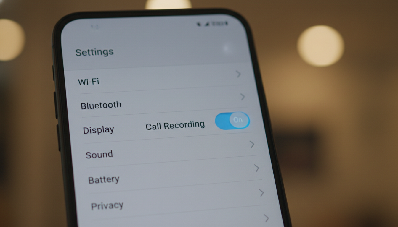 아이폰 설정 앱에서 전화 통화 녹음 기능을 켜는 방법 안내 화면