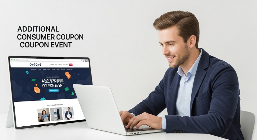 카드사 홈페이지에 접속중인 남성