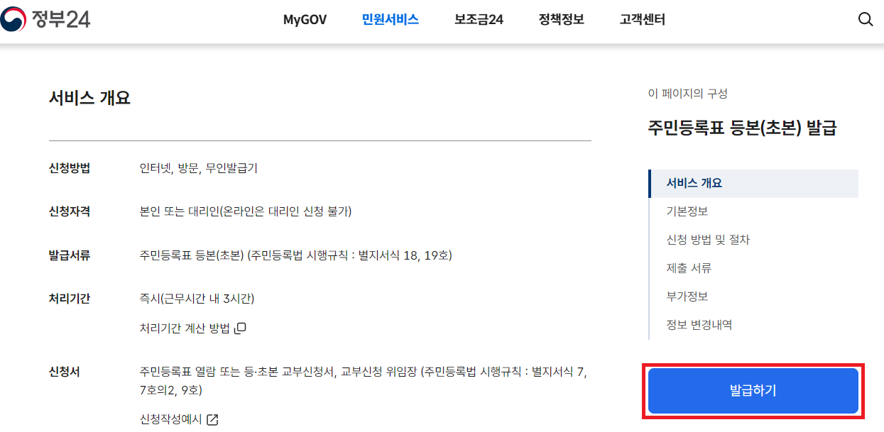 주민등록등본(초본) 발급 시 유의사항, 온라인 발급방법