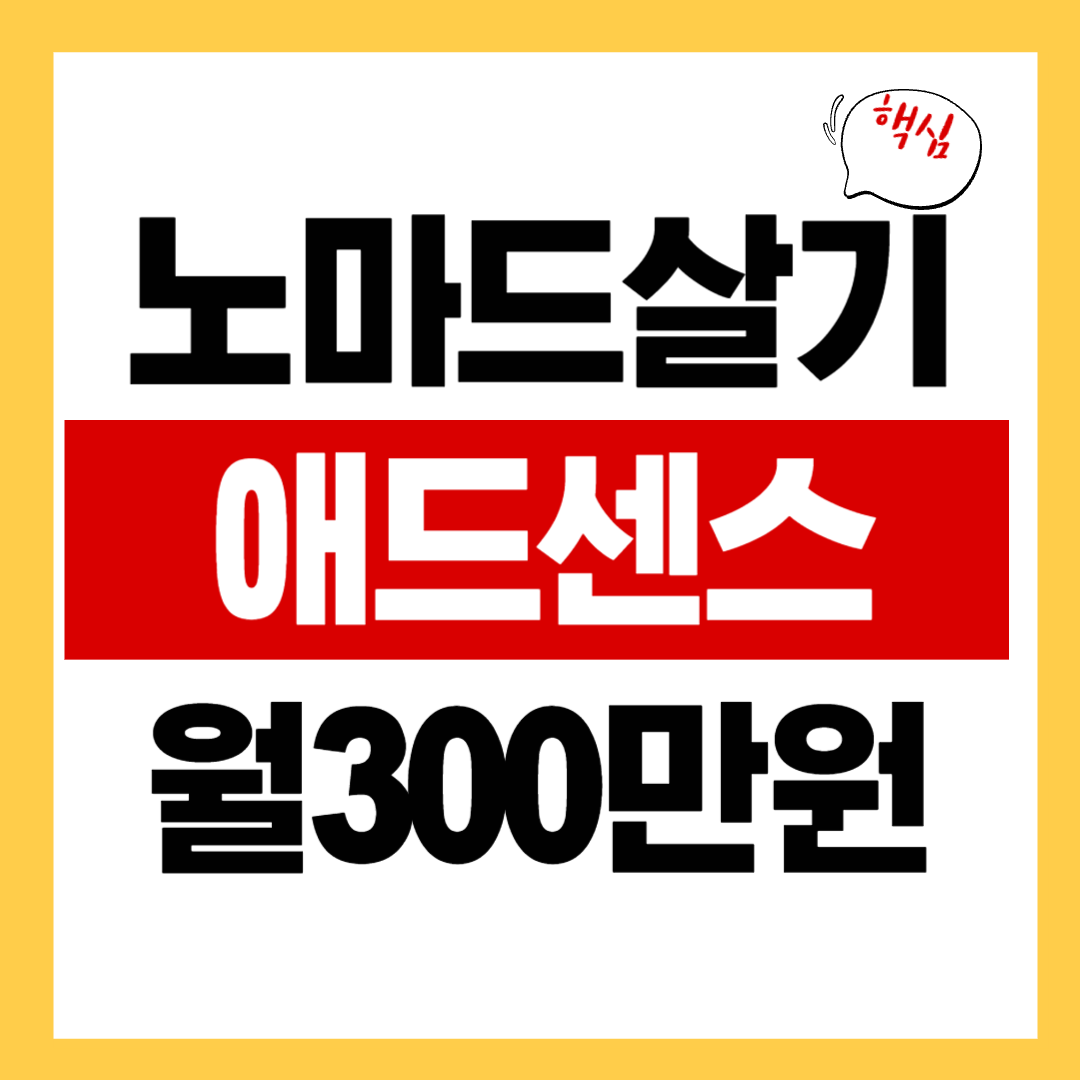 노마드 살기 구글 애드센스로 최소 월 300만원 만드는 구조