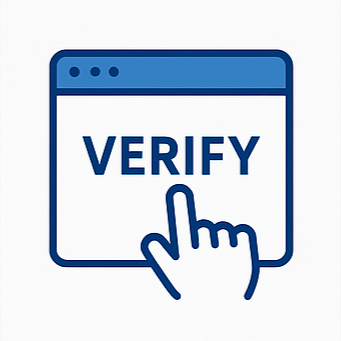 디지털 인증 과정을 시작하는 화면&amp;#44; &amp;#39;VERIFY&amp;#39; 클릭&amp;#44; 보안코드 입력 과정을 시각적으로 구성한 인포그래픽으로&amp;#44; 인증 프로세스의 초반 단계를 명확하고 직관적으로 안내합니다.