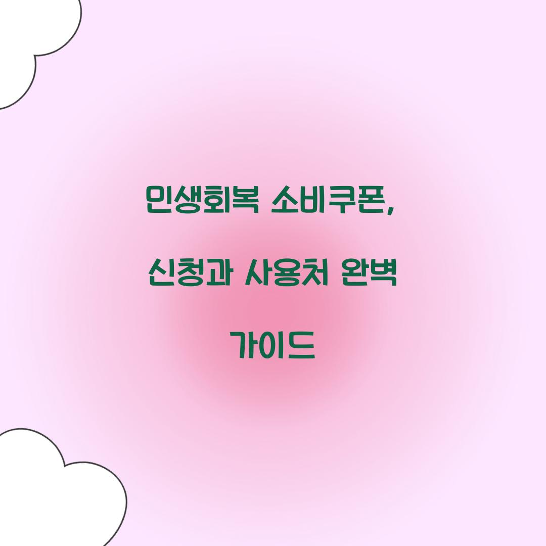 민생회복 소비쿠폰