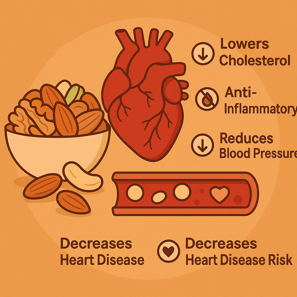 한 줌 견과류의 심혈관 건강 지킴이 효능 이미지