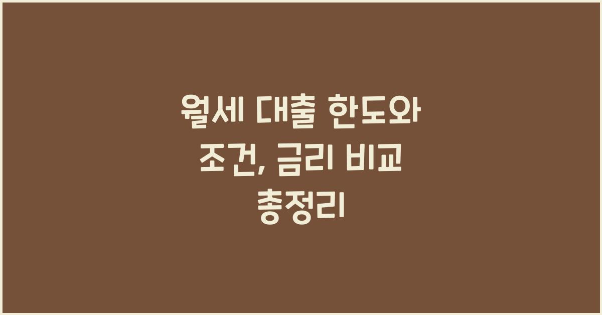 월세 대출 한도