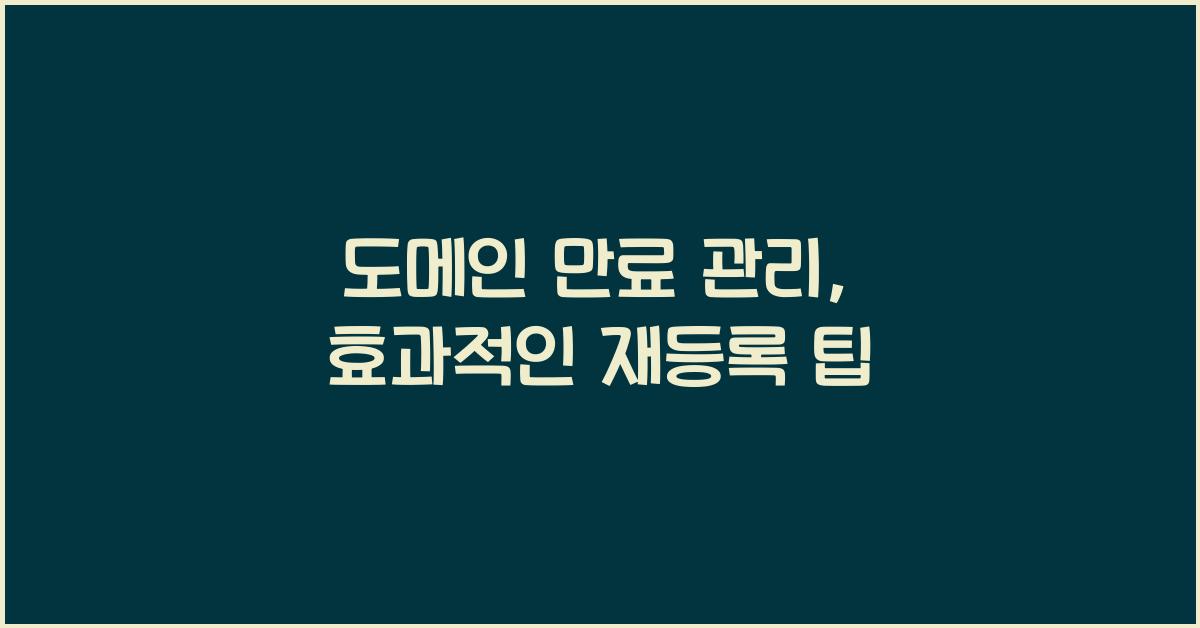 도메인 만료 관리