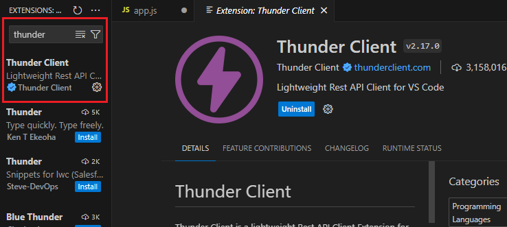 thunder client