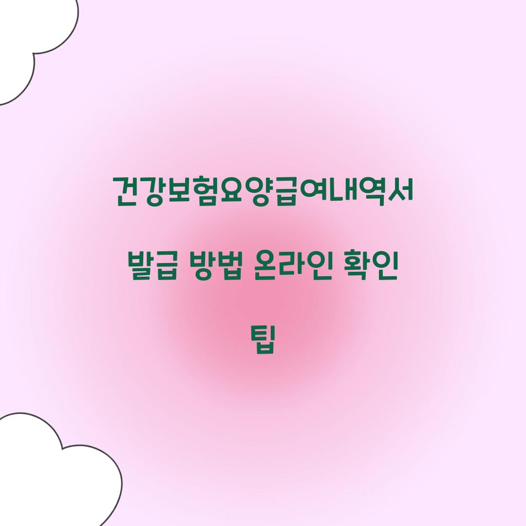 건강보험요양급여내역서