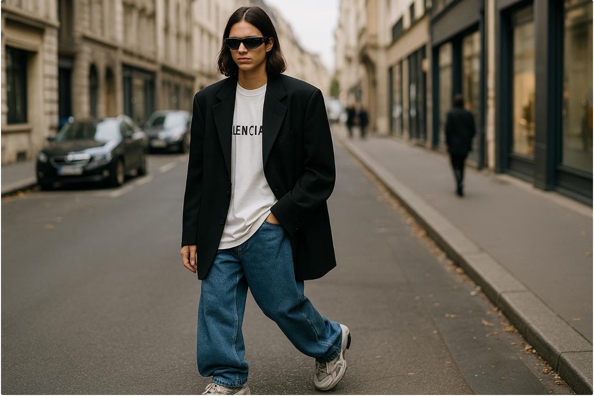 발렌시아가 스트리트 패션 룩 오버사이즈 재킷, 못생긴 스니커즈(어글리 슈즈)의 도발적이고 패러디적인 스타일