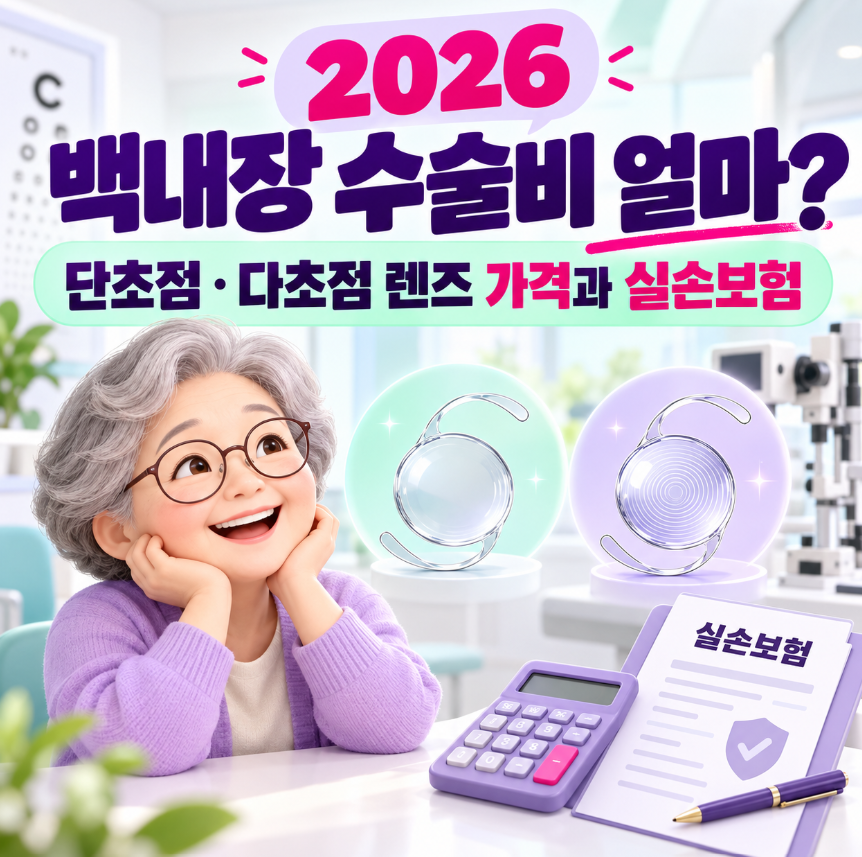 2026 백내장 수술비 얼마?｜단초점&middot;다초점 렌즈 가격과 실손보험 차이 총정리