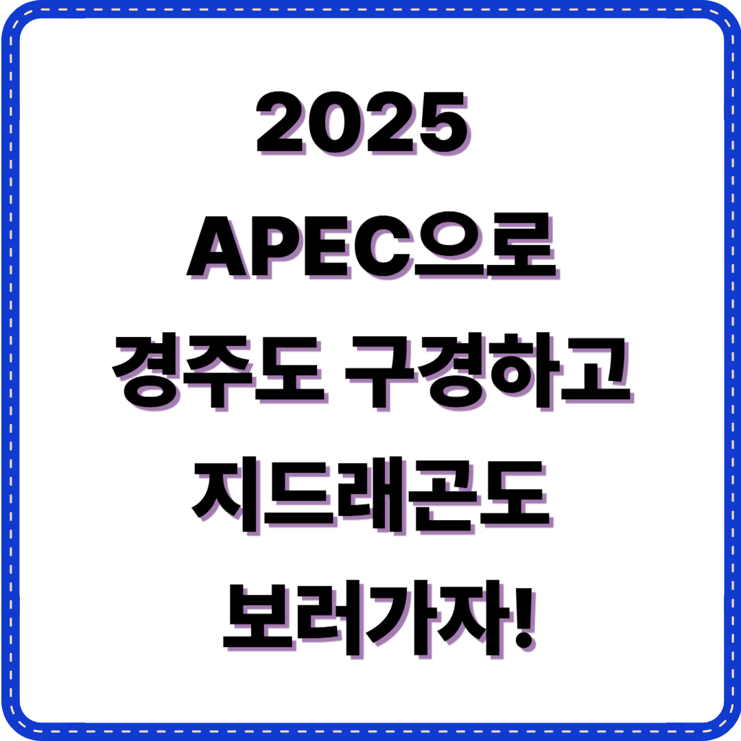 2025 APEC으로 경주도 구경하고 ♪지드래곤♪도 보러가자!
