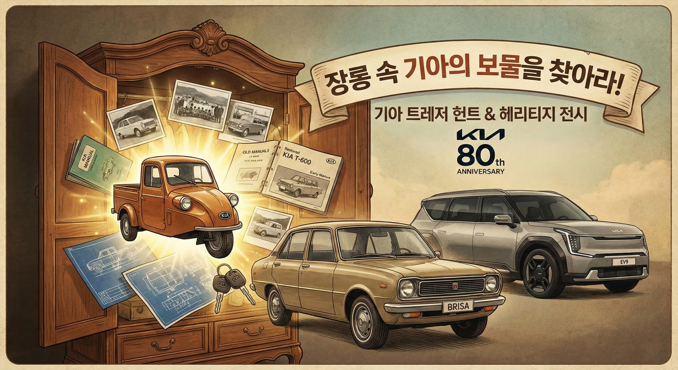 장롱 속 기아 자동차(Kia)의 역사를 찾습니다: '기아 트레저 헌트'와 헤리티지 전시 완전 정복