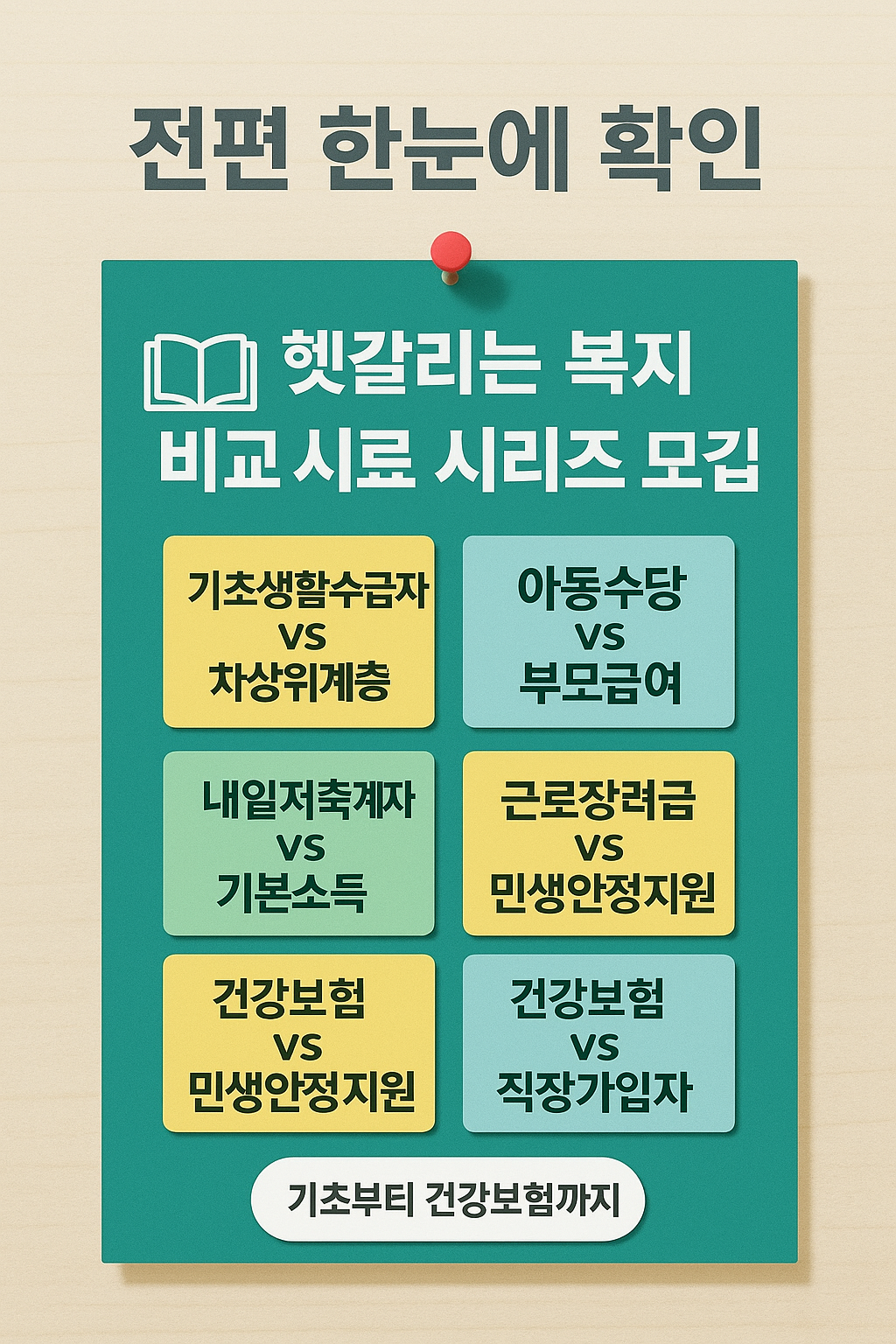 헷갈리는 복지 비교 시리즈 모음집