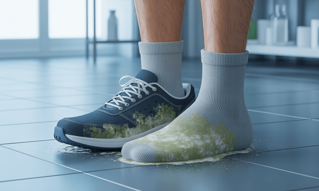발톱무좀-원인-운동화-양말이-습한-모습