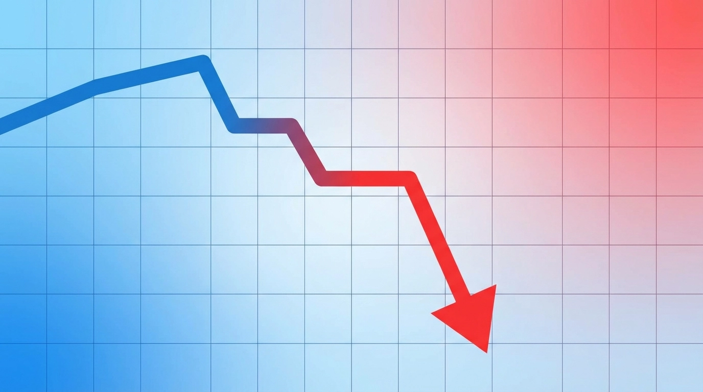 실질임금 하락을 보여주는 하향 그래프