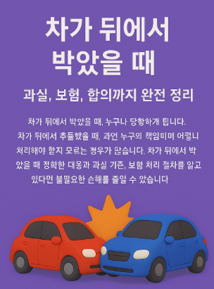 차가 뒤에서 박았을 때 과실 비율 합의금