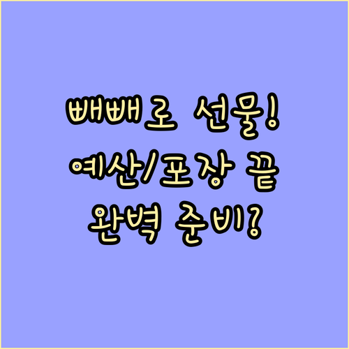 빼빼로데이 선물 예산부터 포장까지 완..