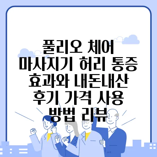 풀리오 체어 마사지기 허리 통증 효과와 내돈내산 후기 가격 사용 방법 리뷰