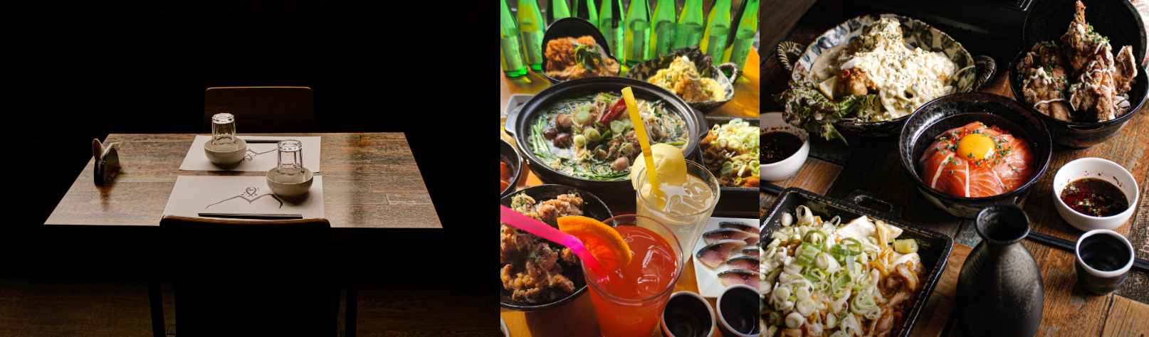 수제요리섬의 내부 사진과 음식 사진.