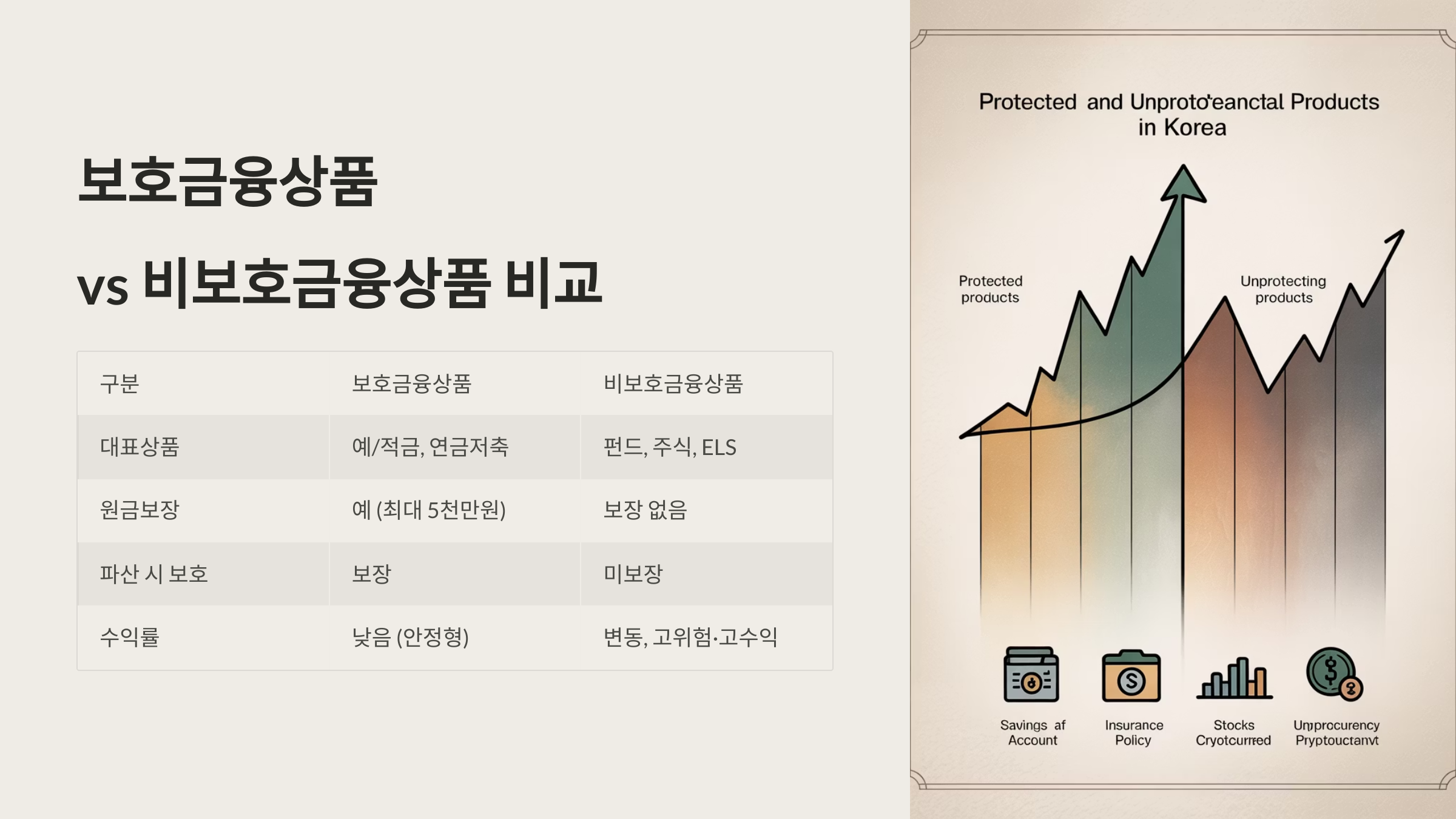 보호 vs 비보호 상품 비교