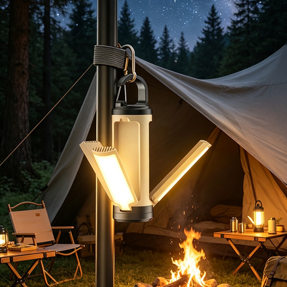 Axylon 3000mAh 대용량 배터리 다기능 캠핑 랜턴 손전등 겸용 휴대용 LED 조명, 1개, 카키색