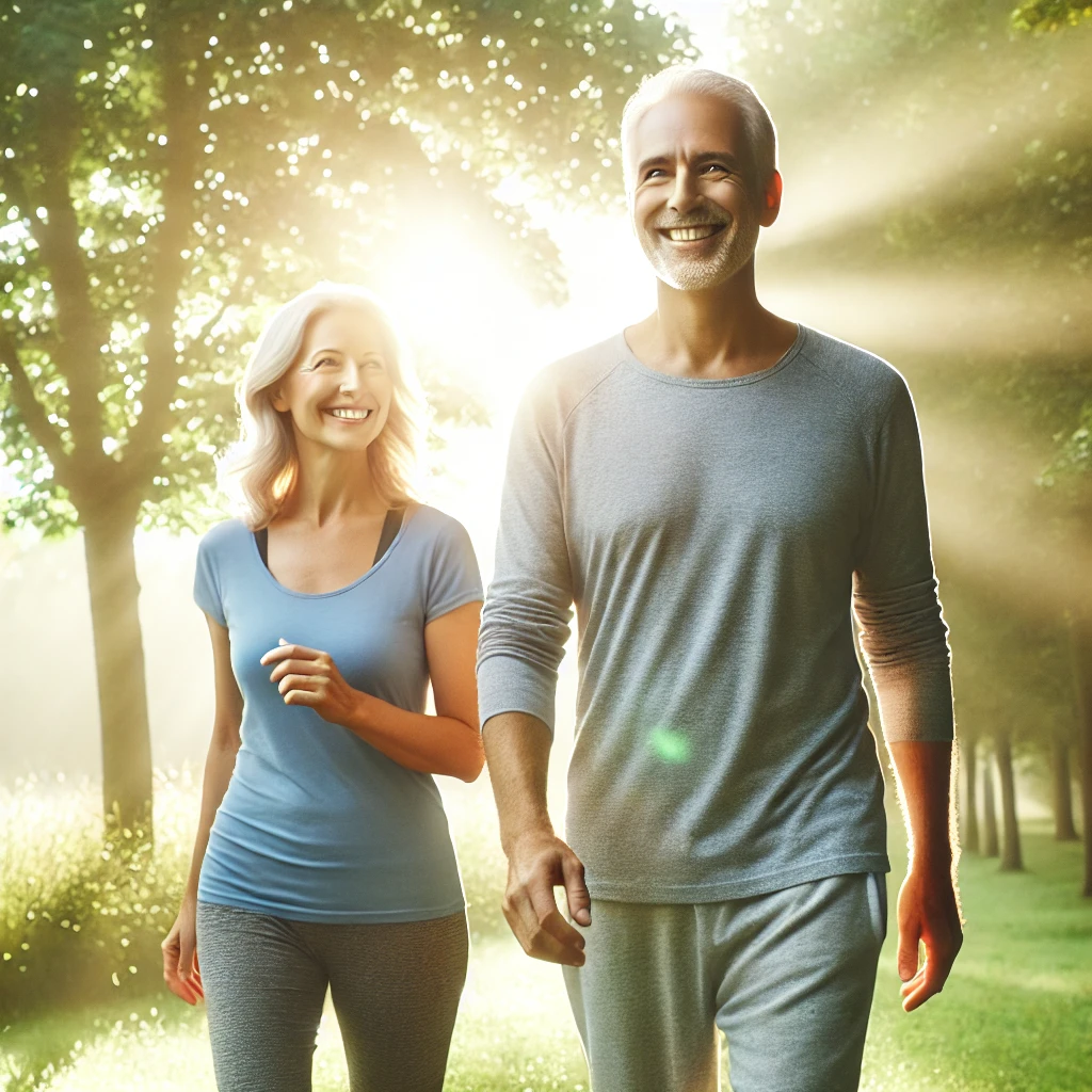 아침 조깅을 하는 부부