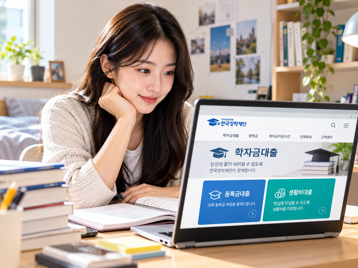 한국장학재단 학자금대출을 알아보는 예시 이미지