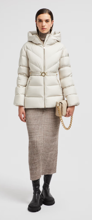 BROSSE 사선 퀼팅 후드 쇼트 다운 재킷