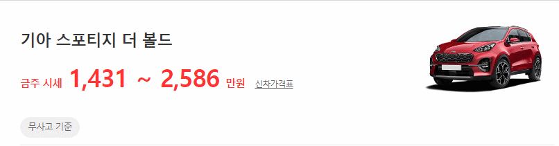 스포티지 더 볼드 중고차