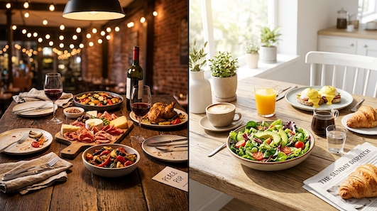 weekend brunch and dinner