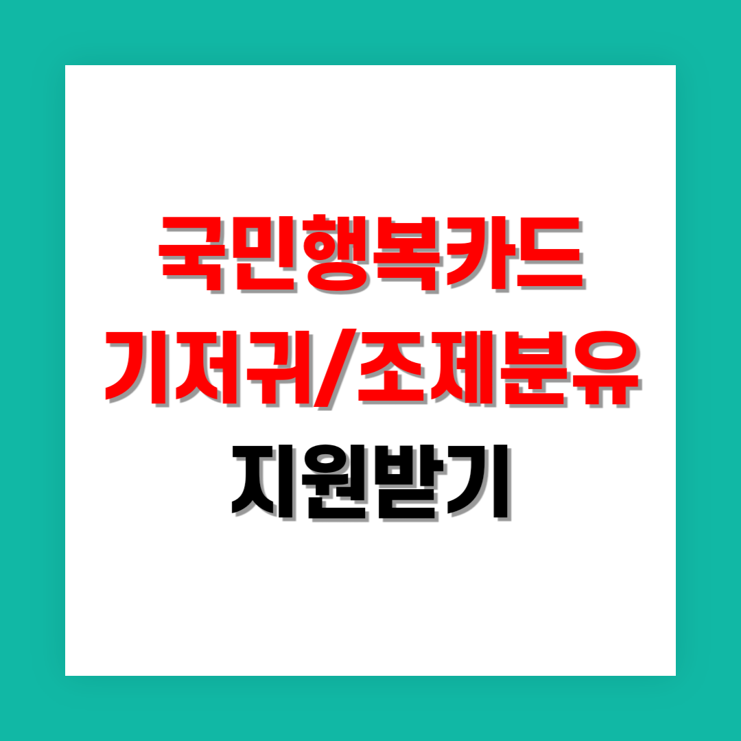 국민행복카드 기저귀/조제분유 지원 썸네일