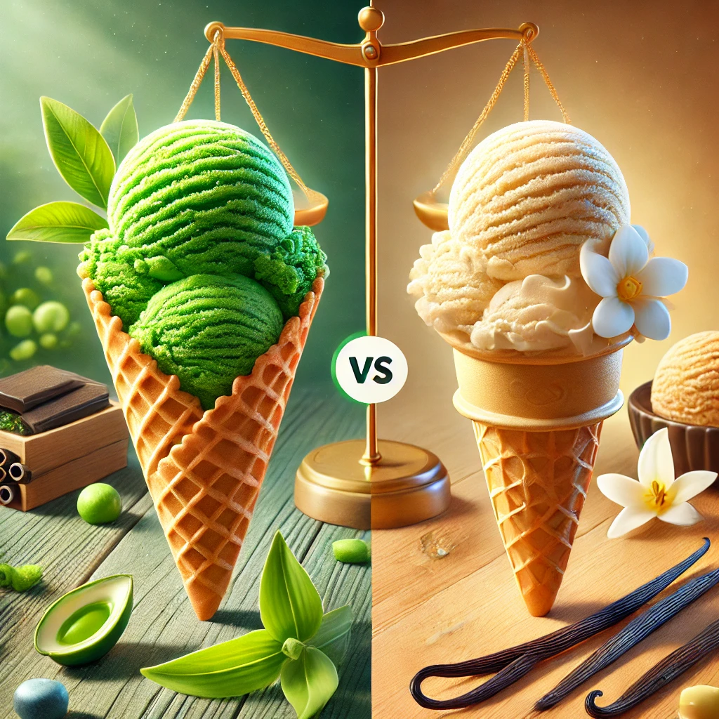 다이어트 중이라면 녹차 아이스크림 vs 바닐라 아이스크림 비교