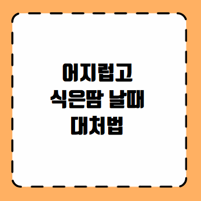 어지럽고 식은땀 날때 대처법