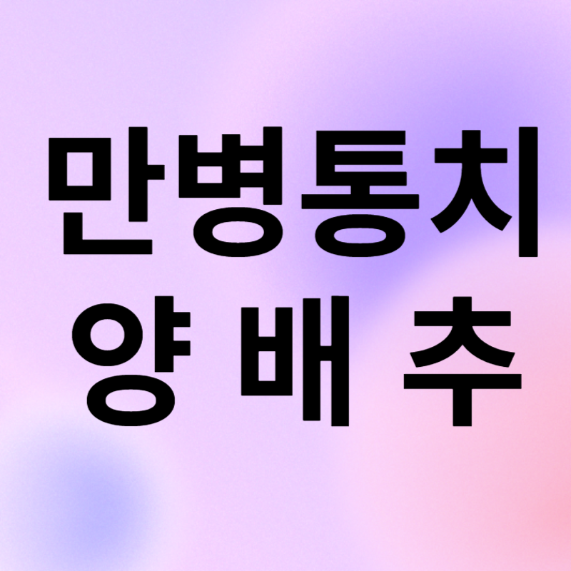 만병통치 양배추