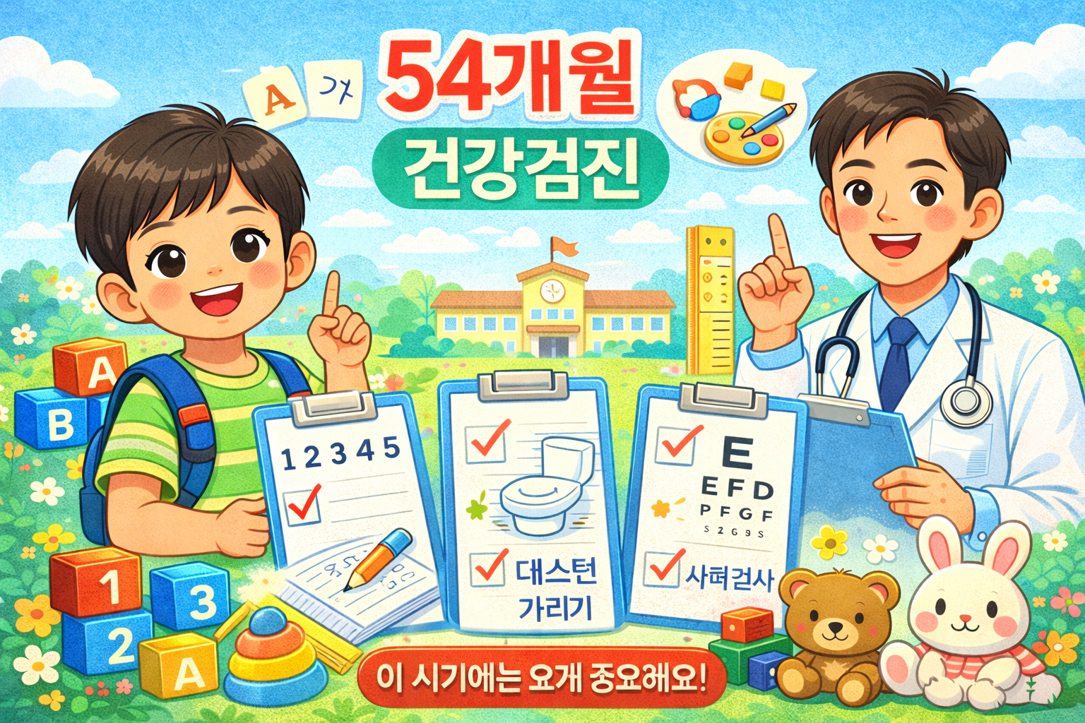 54개월 건강검진, 취학 전 꼭 확인할 발달 기준 총정리