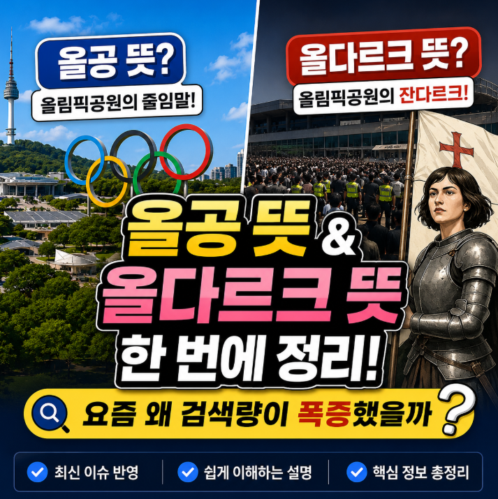 올공 뜻, 올다르크 뜻 총정리… 갑자기 검색량 폭증한 이유
