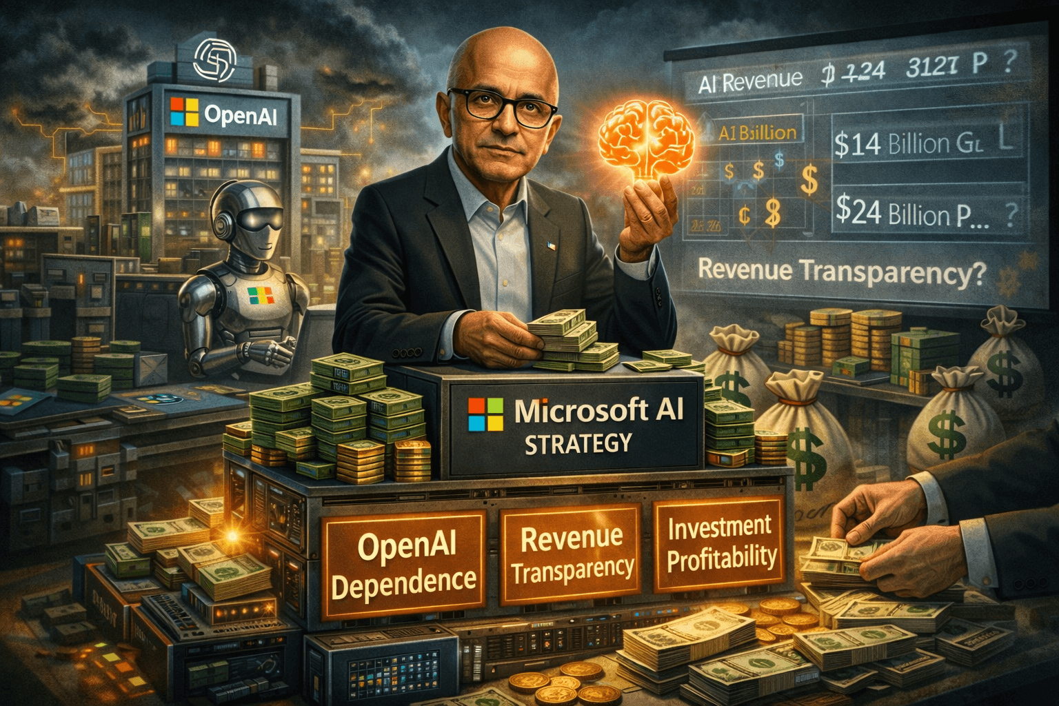 마이크로소프트 AI 전략 (OpenAI 의존성, 매출 투명성, 투자 수익성)