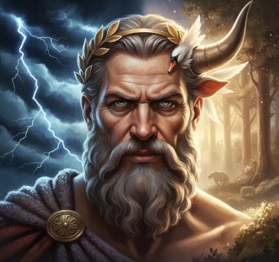 올림포스의 위엄 있는 왕, 제우스 일러스트