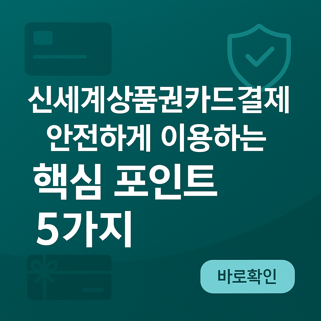 신세계상품권카드결제 안전하게 이용하는 핵심 포인트 5가지