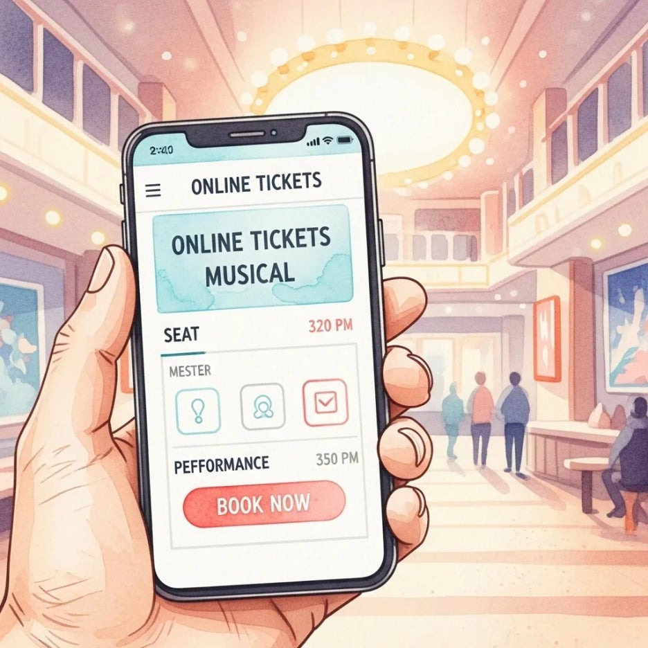 뮤지컬 티켓을 예매하는 모습