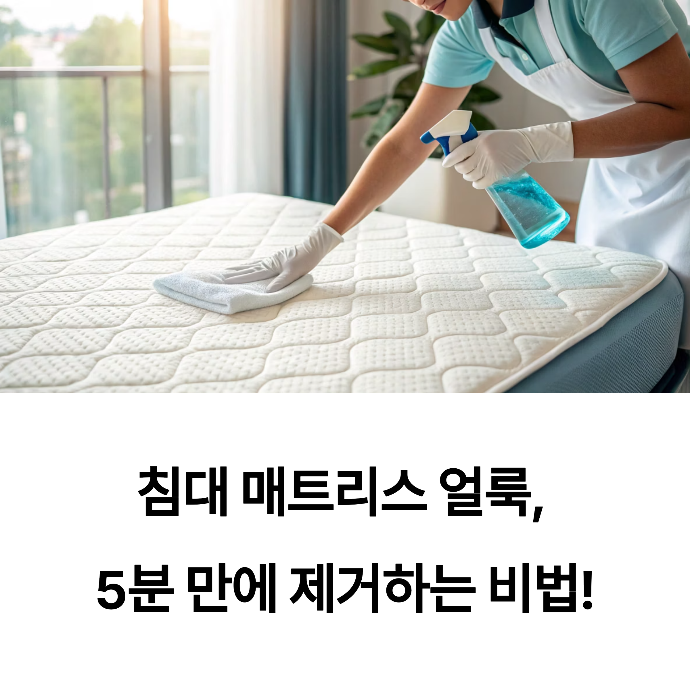 침대 매트리스 얼룩, 5분 만에 제거