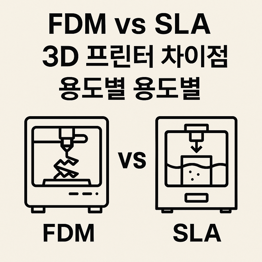 FDM과 SLA 3D 프린터 차이점과 용도 비교 이미지
