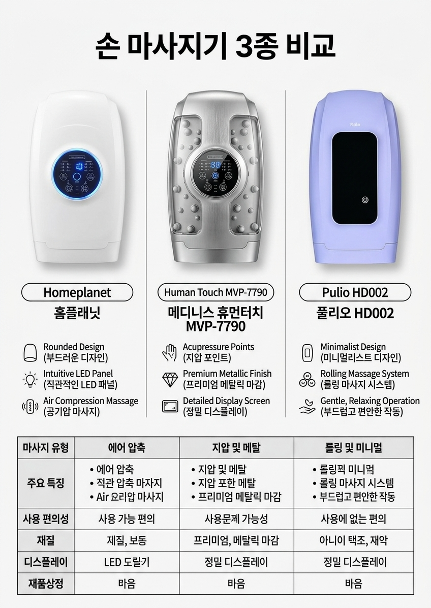 손마사지기 고르는법 3종 비교 추천