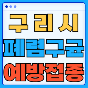 경기도 구리시 폐렴구균 백신 무료 예방접종 비용지원 가격 신청방법 대상자 간격 13가 15가 20가 23가