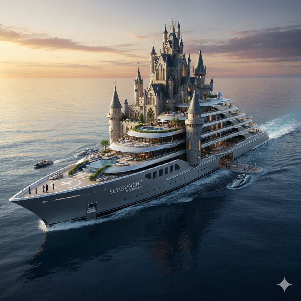 바다 위를 항해하는 성, 슈퍼 요트의 진화