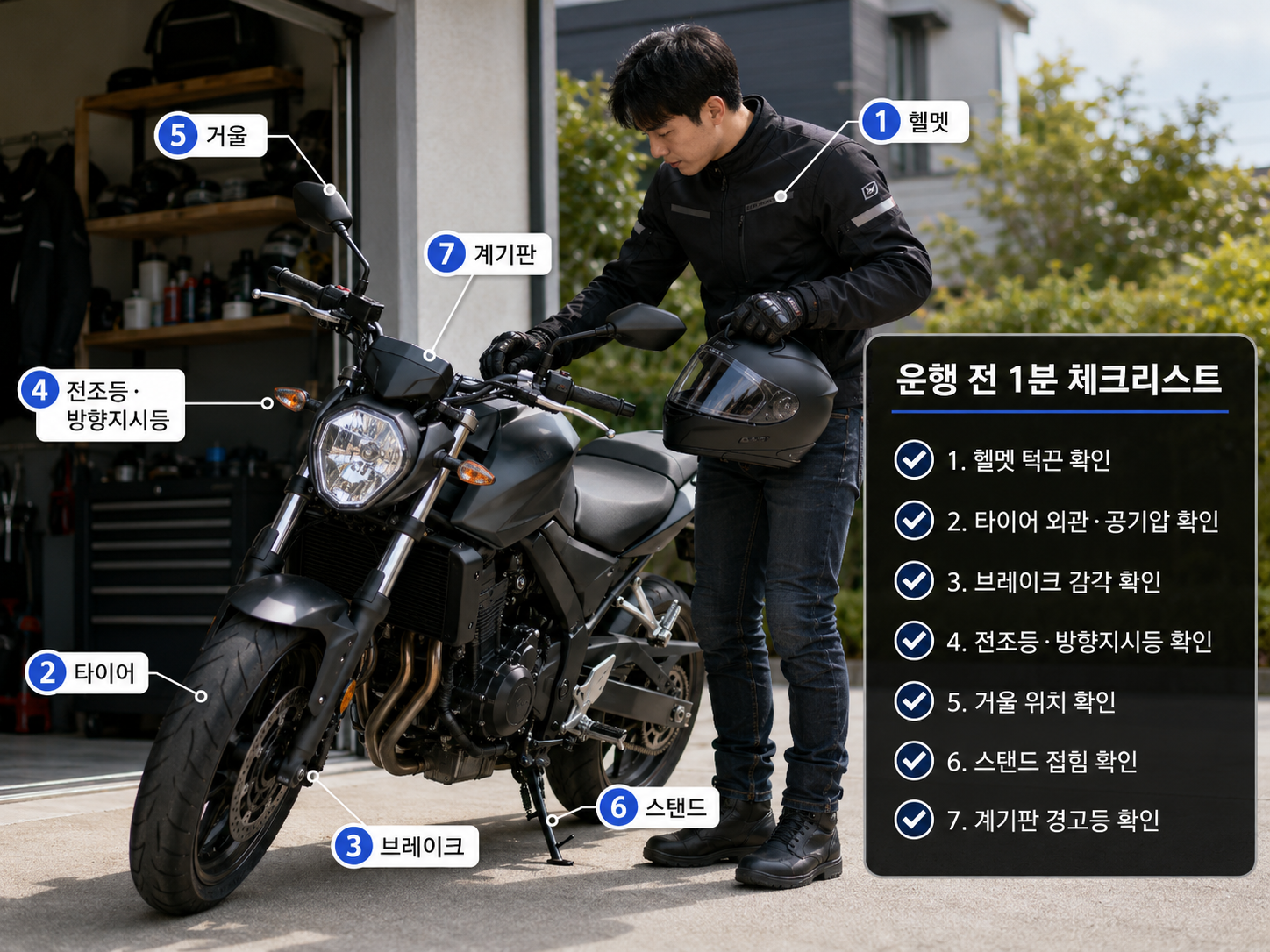 초보 라이더 운행 전 1분 체크리스트