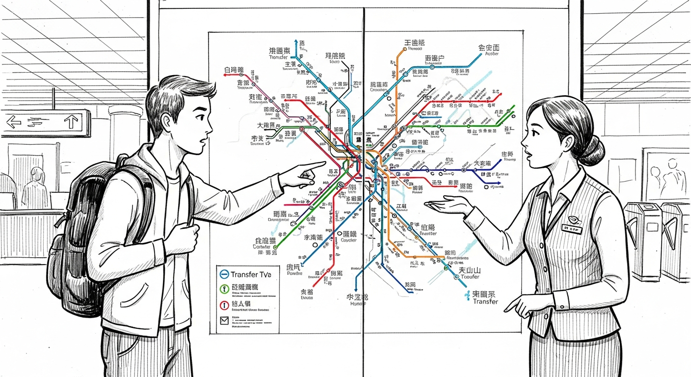 지하철 환승 노선 방향 질문