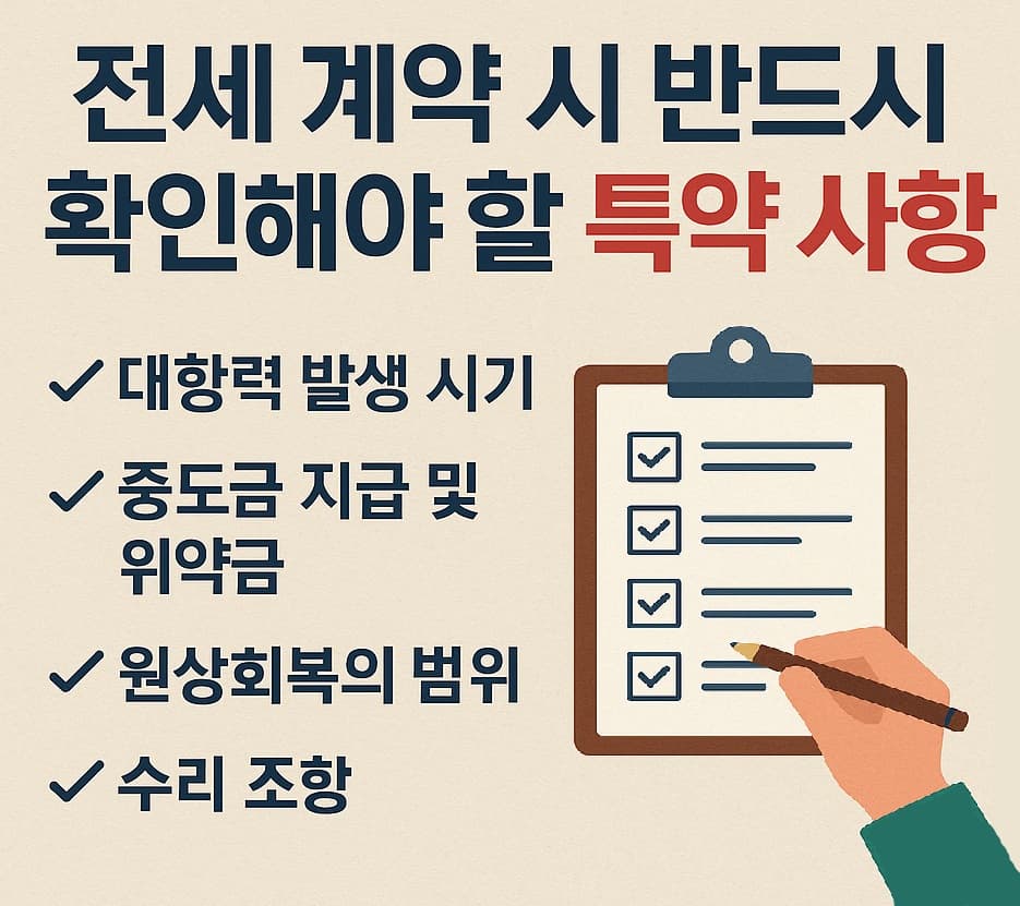 🔑 전세 계약 시 반드시 확인해야 할 특약 사항 (2025년 최신 가이드)