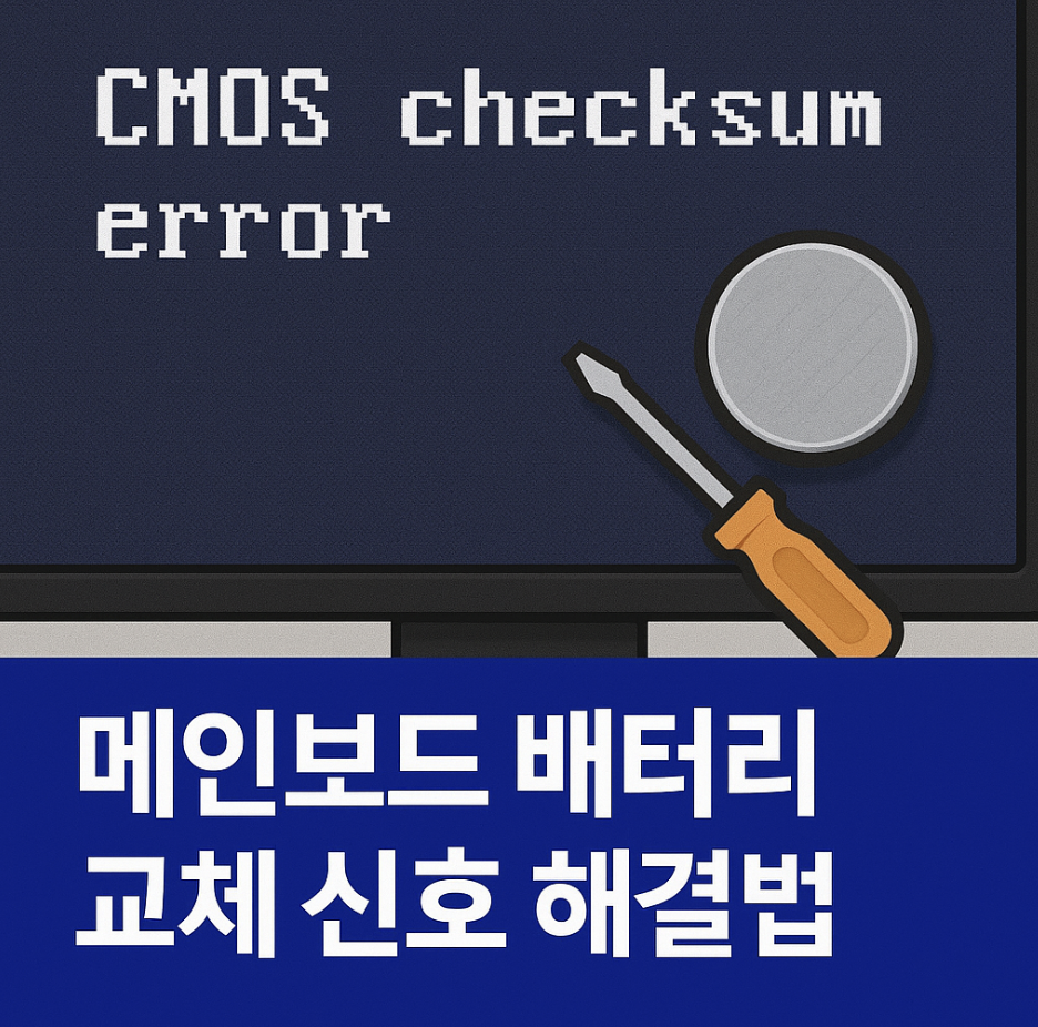 CMOS checksum error, 메인보드 배터리 교체 신호