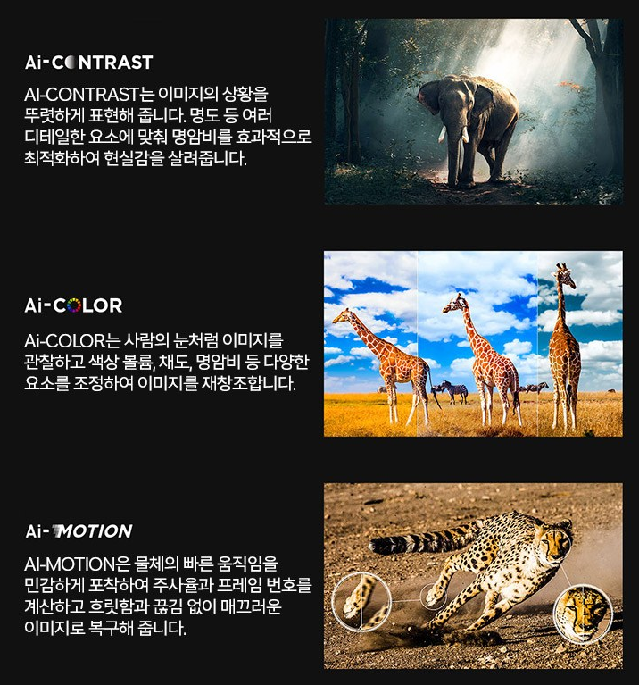 AI 기능을 통한 선명한 컬러감