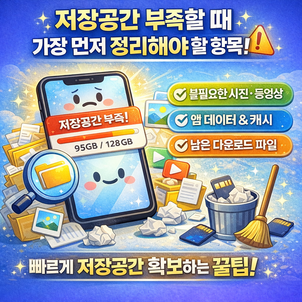 저장공간 부족할 때 가장 먼저 정리해야 할 항목